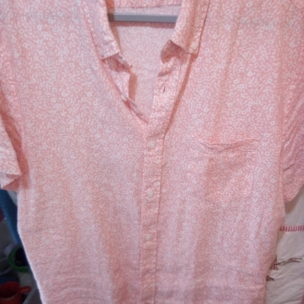J. Crew Factory Coral Floral Shirt